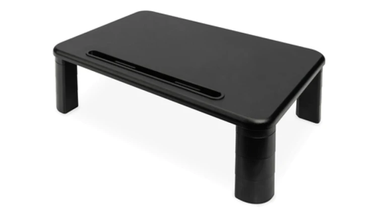 Podstawka pod monitor z drewnianym blatem do 10kg, czarna DA-90458