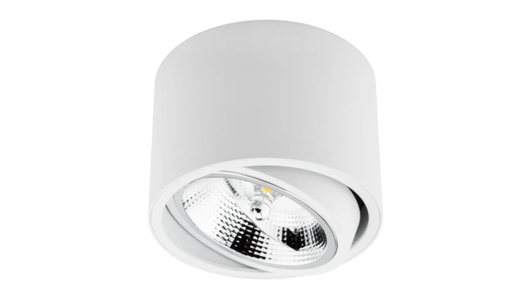Oprawa Natynkowa Halogenowa SPOT TUBA Ruchoma GU10 AR111 Okrągła Biała 100mm TELES LUMILED