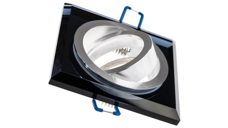 Oprawa Halogenowa Szklana Sufitowa ARIAN MR16 GU10 LUMILED Kwadrat Ruchoma Czarna