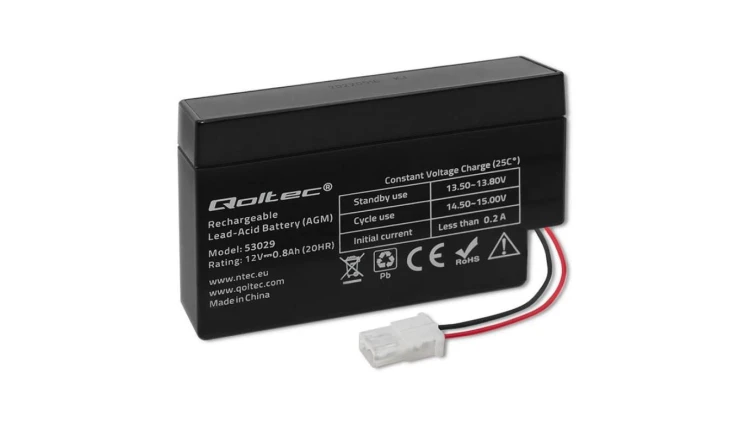 Qoltec Akumulator AGM 12V 0.8Ah Bezobsługowy Wydajny LongLife do zabawek, pojazdów
