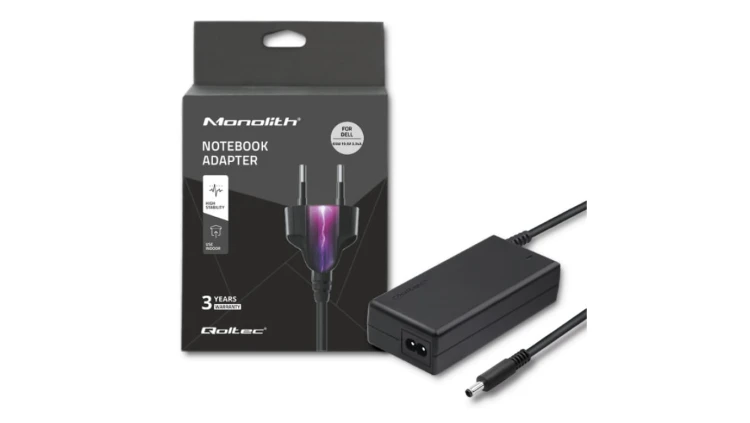 Qoltec Zasilacz do laptopa Dell 65W 19.5V 3.34A 4.5*3.0+pin +kabel zasilający