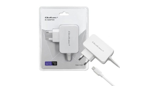 Qoltec Zasilacz sieciowy 65W 5-20.3V 2-3.25A USB typ C PD Biały