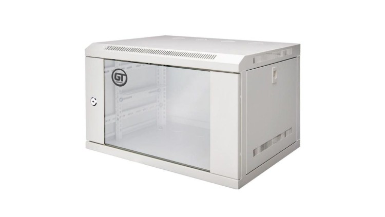 Szafa wisząca RACK 19 6U 400mm drzwi szklane szara GT Series AG