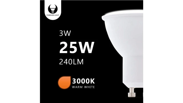 Żarówka LED GU10 3W 230V 3000K 240lm Forever Light RTV003437