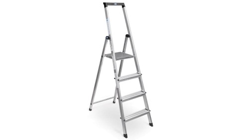Drabina aluminiowa wys robocza 2,85m 4 stopnie po złożeniu: 45x11x160cm 3,7kg 126221