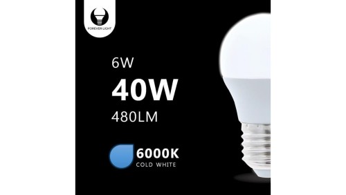 Żarówka LED E27 G45 6W 230V 6000K 480lm Forever Light RTV003658