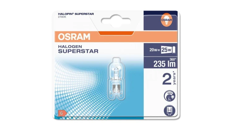 Żarówka Halogenowa G9 20W 235lm 2700K OSRAM HALOPIN