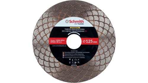 Tarcza diamentowa 125 do cięcia szlifowania RC z redukcją kąt 45 st. Schmith