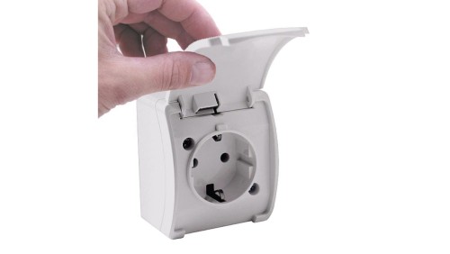 VIPLAST KOALA Gniazdo Schuko Pojedyncze z Białą Klapką