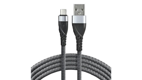 Kabel przewód pleciony USB - micro USB everActive CBB-2MG 200cm z obsługą szybkiego ładowania do 2,4A szary