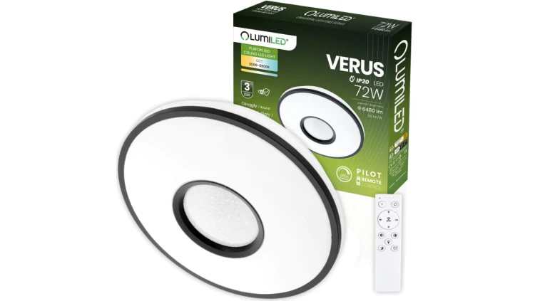 Plafon LED Lampa Sufitowa Natynkowa VERUS 72W CCT Biały Okrągły 50cm + PILOT LUMILED