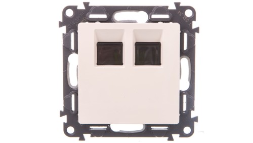 VALENA LIFE Gniazdo komputerowe 2xRJ45 kat.5e FTP kremowe