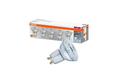 5PAK Żarówka LED GU10 2,6W = 35W 230lm 4000K Neutralna 36 OSRAM Base