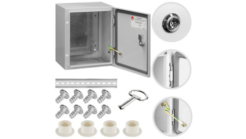 Obudowa hermetyczna rozdzielnia metalowa z płytą montażową 300x250x150 IP65 natynkowa NEKU