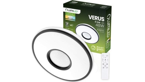 Plafon LED Lampa Sufitowa Natynkowa VERUS 48W CCT Biały Okrągły 40cm + PILOT LUMILED