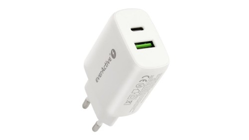 Ładowarka sieciowa everActive SC-370Q z gniazdem USB QC3.0 oraz USB-C PD PPS 25W