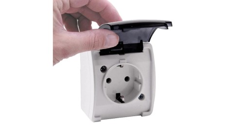 VIPLAST KOALA Gniazdo Schuko Pojedyncze z Dymną Klapką