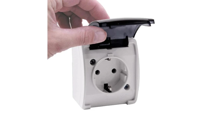 VIPLAST KOALA Gniazdo Schuko Pojedyncze z Dymną Klapką