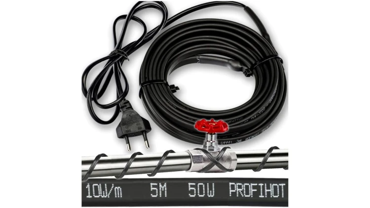 PRZEWÓD GRZEJNY kabel grzewczy samoregulujący z WTYCZKĄ 230V 50W 5M