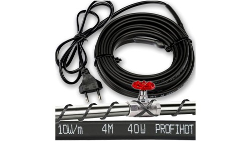 PRZEWÓD GRZEJNY kabel grzewczy samoregulujący z WTYCZKĄ 230V 40W 4M