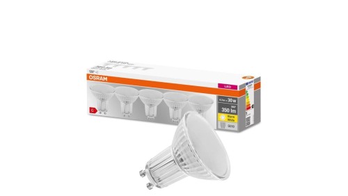5PAK Żarówka LED GU10 4,3W = 50W 350lm 2700K Ciepła 120 OSRAM Base