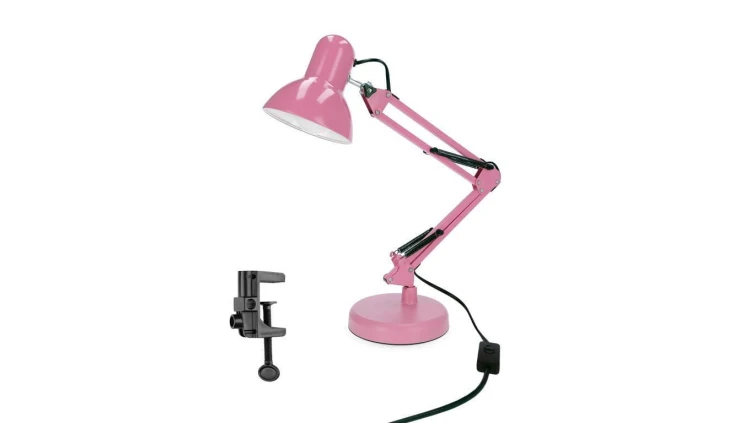 Lampka biurkowa różowa PIXI Pink E27 zestaw podstawa i klips EDO777366 EDO