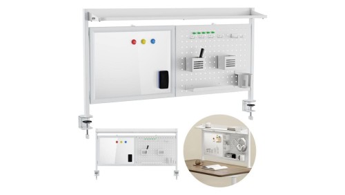 Przegroda biurkowa / organizer Ergo Office, max. obciążenie 10kg, biała tablica, szerokość 1116mm, biała, ER-301 W