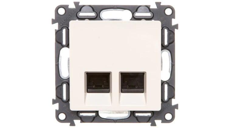 VALENA LIFE Gniazdo komputerowe podwójne RJ45 kat.5e UTP kremowe 753241