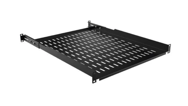MIRSAN Półka 250mm z podporami perforowana z tyłu czarna