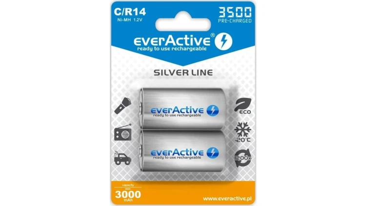 Akumulator Ni-MH R14 C 3500mAh 1,2V R2U Silver Line (2szt.)