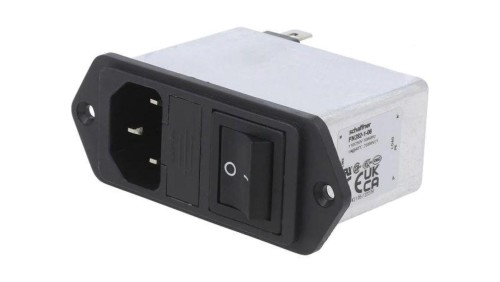 Złącze zasilające AC męskie 1A 250VAC C14 (E) 7,5mH FN282-1-06