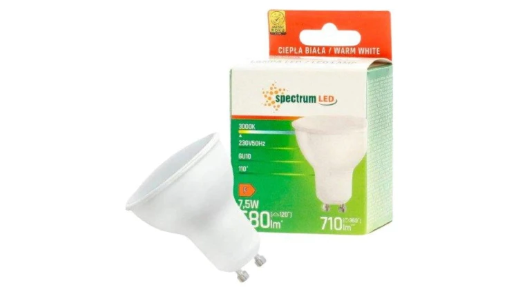Żarówka LED 7,5W GU10 ciepła Spectrum WOJ14592