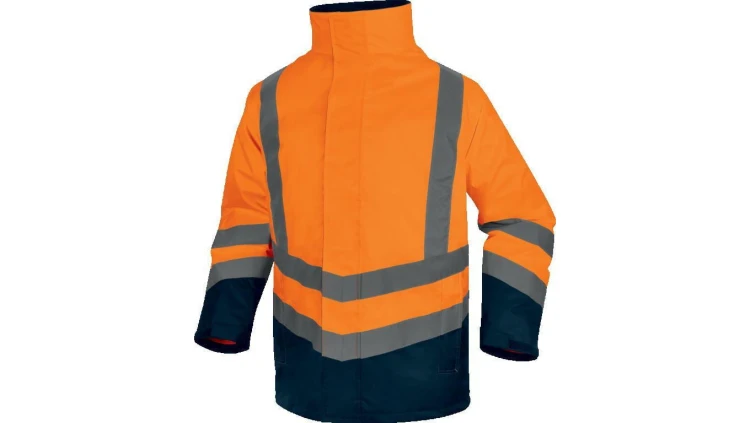 Kurtka ostrzegawcza 5 w 1 z poliestru Oxford powlekanego, odpinana Bluza, Pomarańczowy fluo-granatowy, rozmiar: 3XL, OPTI3OM3X