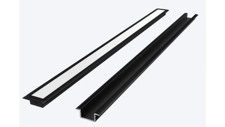 LED line PRIME Profil aluminiowy wpuszczany wpustowy czarny 2m - zestaw 5 lat gwar.