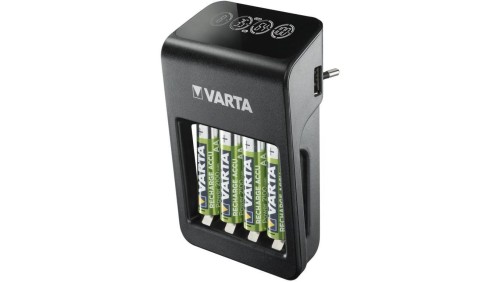 Ładowarka akumulatorków Ni-MH VARTA LCD PLUG CHARGER PLUS 57687 + 4 x R6 / AA 2100 mAh