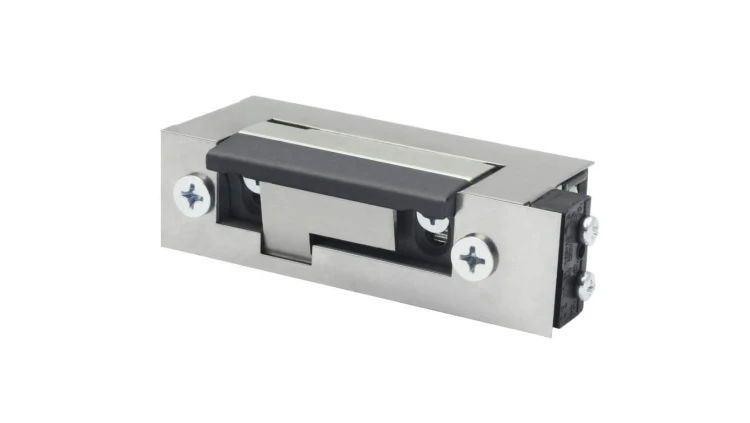 Elektrozaczep BIRA ES1-001-KZ do furtek, ze stalowym zaczepem, z monitoringiem 12V AC/DC