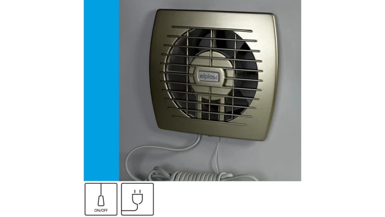 Wentylator domowy Eol 120GF przewód z wtyczką, fi 120 mm, kolor złoty