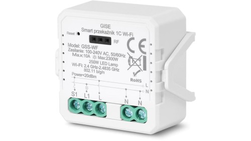 GISE Smart Pojedynczy moduł przekaźnikowy WiFi Tuya GSS-WF