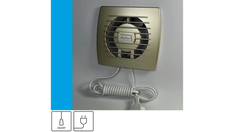 Wentylator domowy Eol 100GF przewód z wtyczką, fi 100 mm, kolor złoty