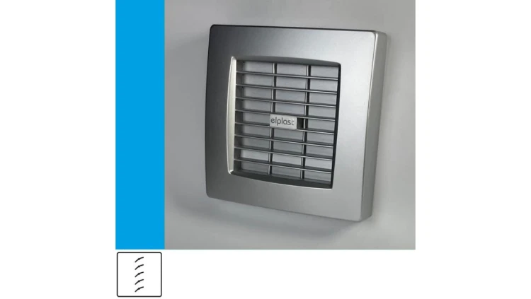 Wentylator domowy Atol 100ABSF automatyczna żaluzja, STANDARD, fi 100 mm, kolor srebrny