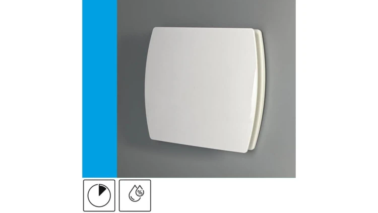 Wentylator domowy Eol F12HT czujnik wilgotności z opóźnieniem czasowym, fi 120 mm, kolor biały