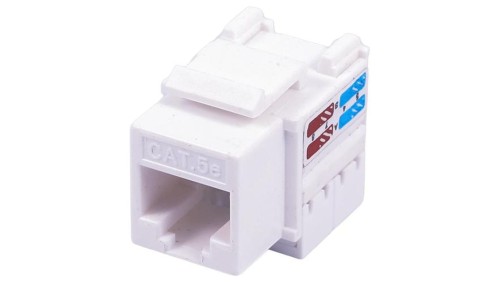 Gniazdo UTP RJ 45 kat. 5e keystone slim białe