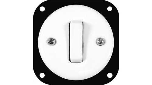 Łącznik dzwonkowy Retro ceramic bez ramki, 10A-250V~, biały