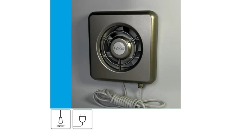 Wentylator domowy Classic 100SF przewód z wtyczką, fi 100 mm, kolor srebrny
