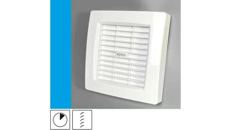 Wentylator domowy Atol 120AT automatyczna żaluzja, wyłącznik czasowy, fi 120 mm, kolor biały