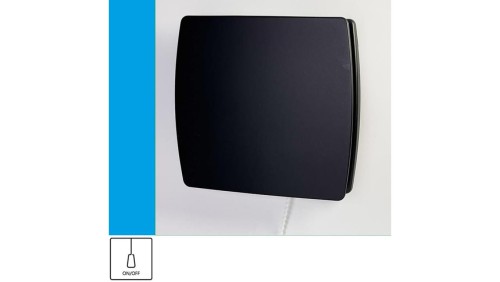 Wentylator domowy Eol F10P Onyx przełącznik pociągany, fi 100 mm, kolor czarny