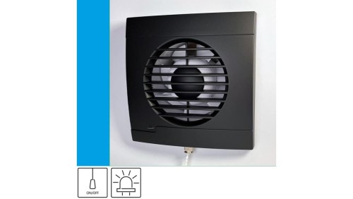 Wentylator domowy Aero RS100P Onyx przełącznik pociągany, kontrolka LED, fi 100 mm, kolor czarny