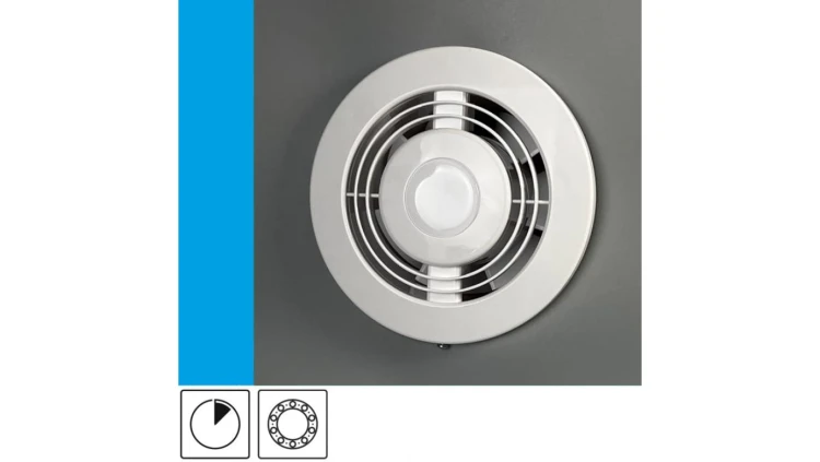 Wentylator domowy Komfort 100T wyłącznik czasowy, łożysko kulkowe, fi 100 mm, kolor biały