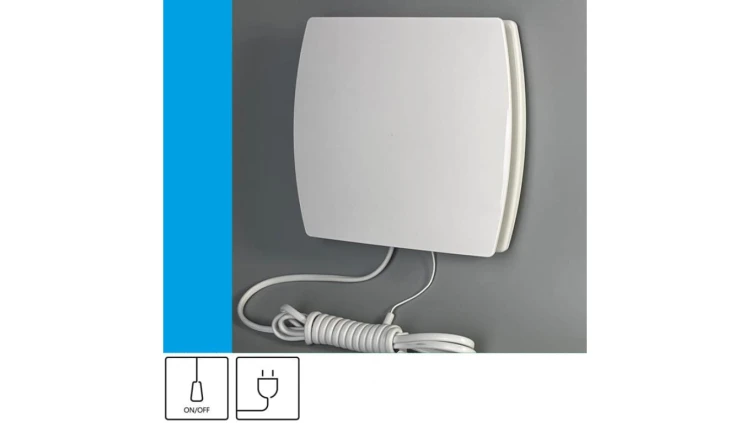 Wentylator domowy Eol F12 przewód z wtyczką, fi 120 mm, kolor biały