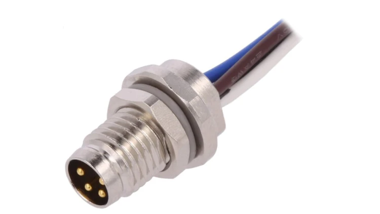 Złącze okrągłe M8 męskie proste 4pin 30V 0,2m T4070014041-001